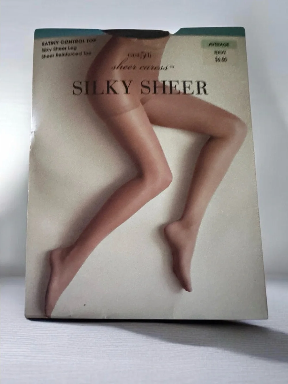 East 5th Sheer Silky Sheer Caress Satiny Control Top Pantyhose Size Average Navy